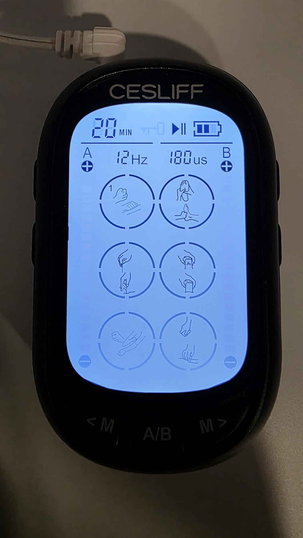CESLIFF Dual Channel TENS EMS Unit Large Screen 24 Modes 36 Levels Intensity Muscle Stimulator, Rechargeable Electric Pulse Massager TENS Machine for Lower Back Neck Shoulder Pain Relief with 10 Pads customer photo 2
