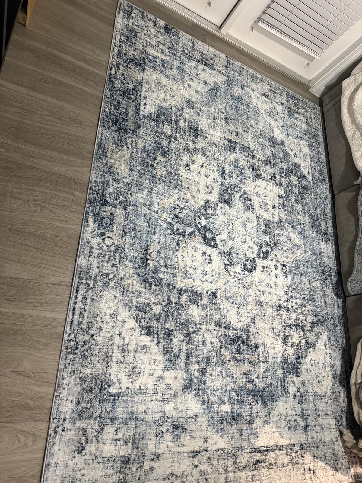 Area Rug 8x10 Washable Rug, Vintage Boho Medallion Rugs Non-Slip Soft Low Pile Large Distressed Rug Indoor Retro Carpet for Living Room Bedroom Dining Room Office Children's Room(Beige, 8'x10') customer photo 1