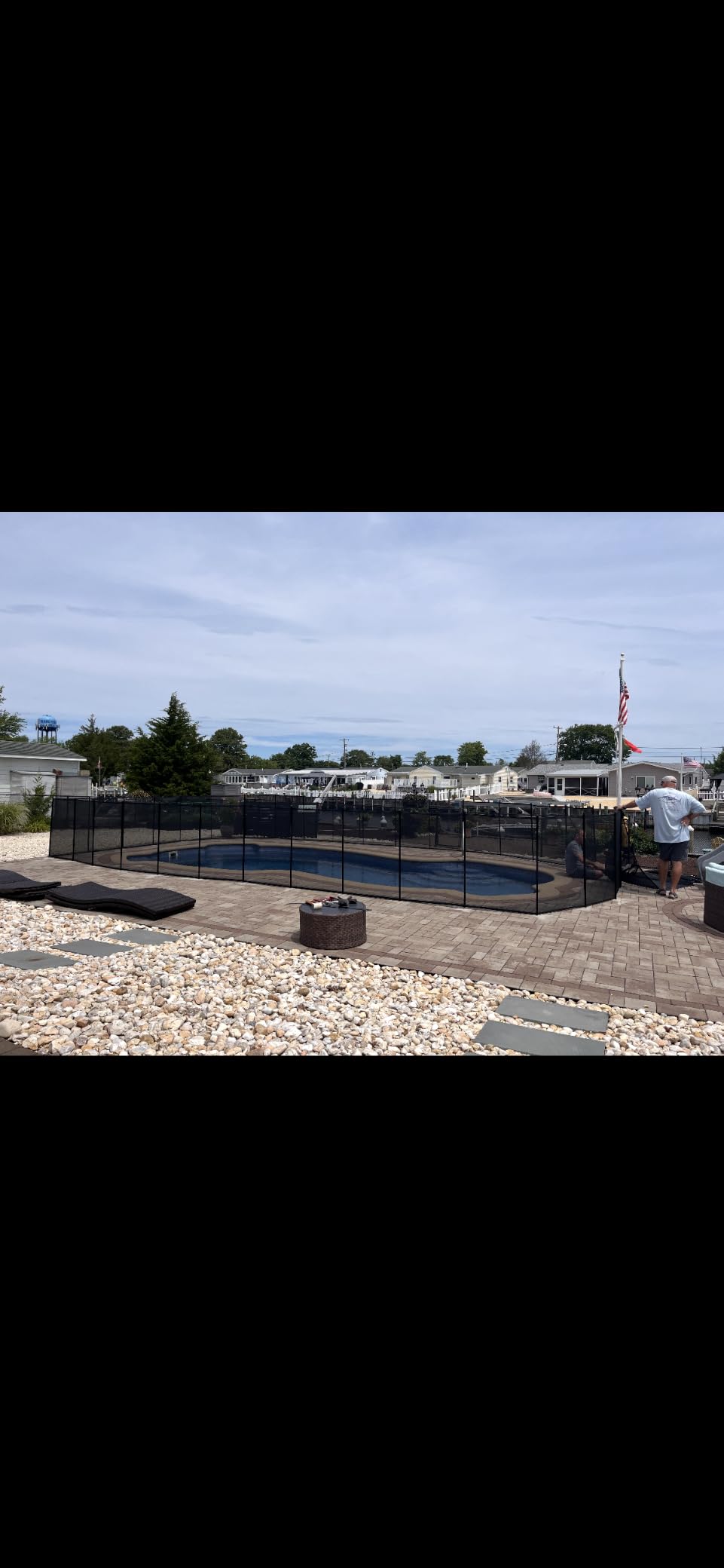 4×108FT Pool Fence, 350gsm Teslin Mesh Pool Safety Fence, Black customer photo 2