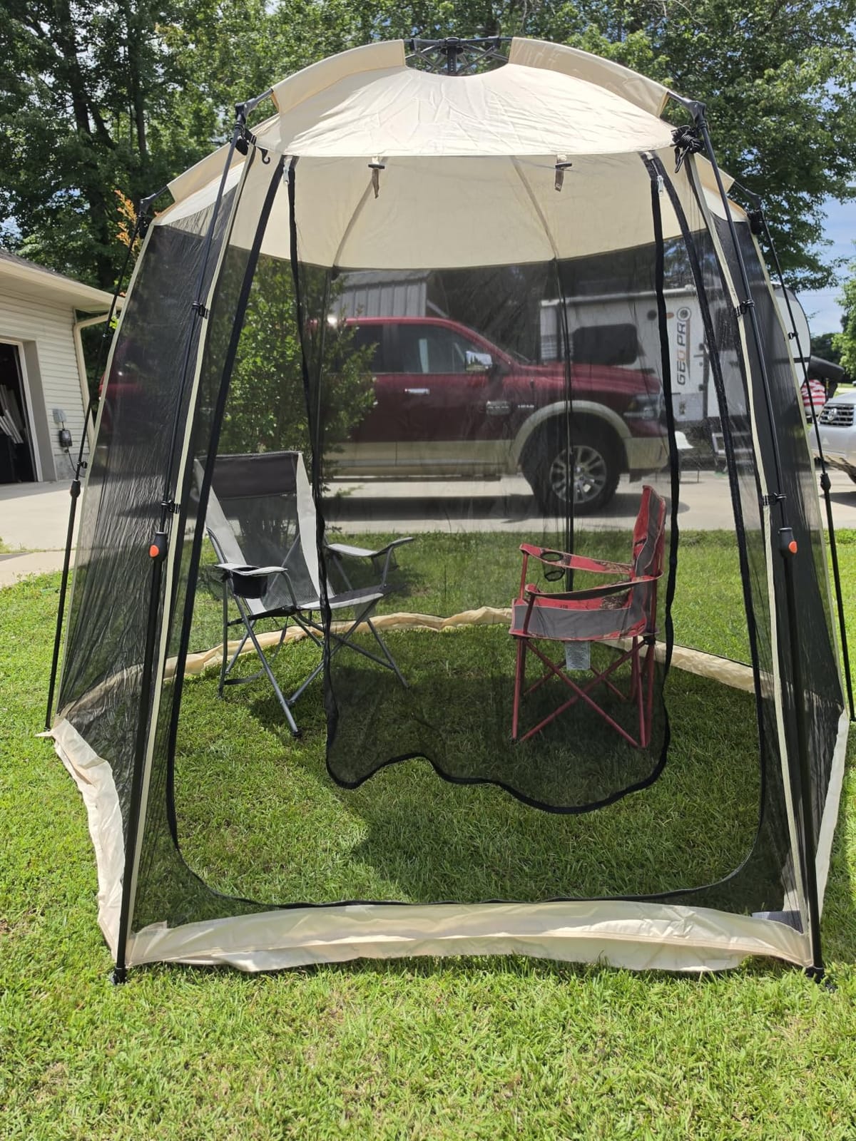 Alvantor® Screen House Mesh Tent, 10 x10 FT Pop Up Outdoor Gazebo with Sun Shade Mosquito Net for Backyard Garden, Beige customer photo 2