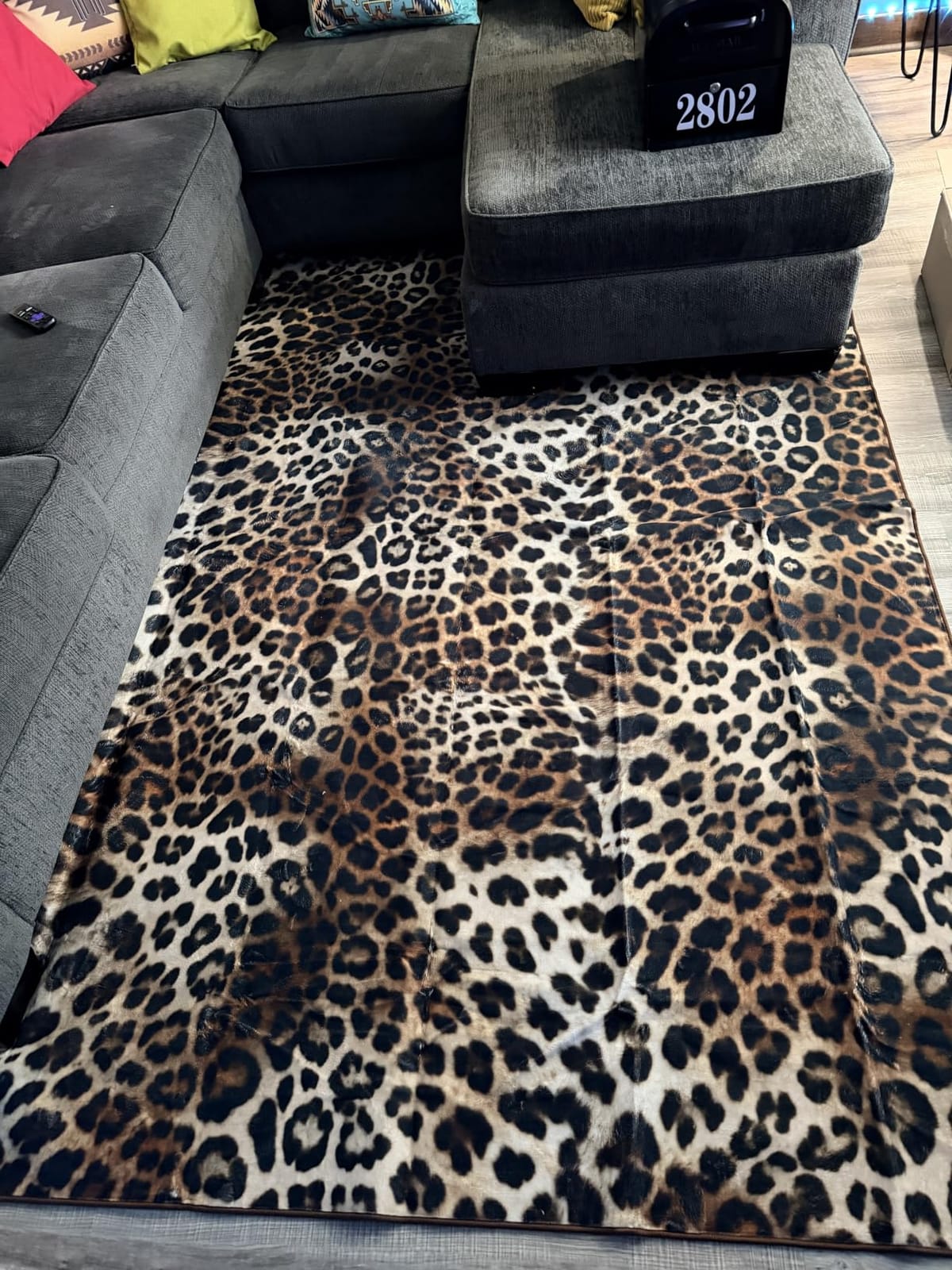 DweIke Cow Print Rug 8x10 – Brown Faux Cowhide Rugs, Washable Soft Non-Slip Stain Resistant Animal Cow Hide Carpet for Living Room Bedroom Dining Room Office, Western Home Decor customer photo 1