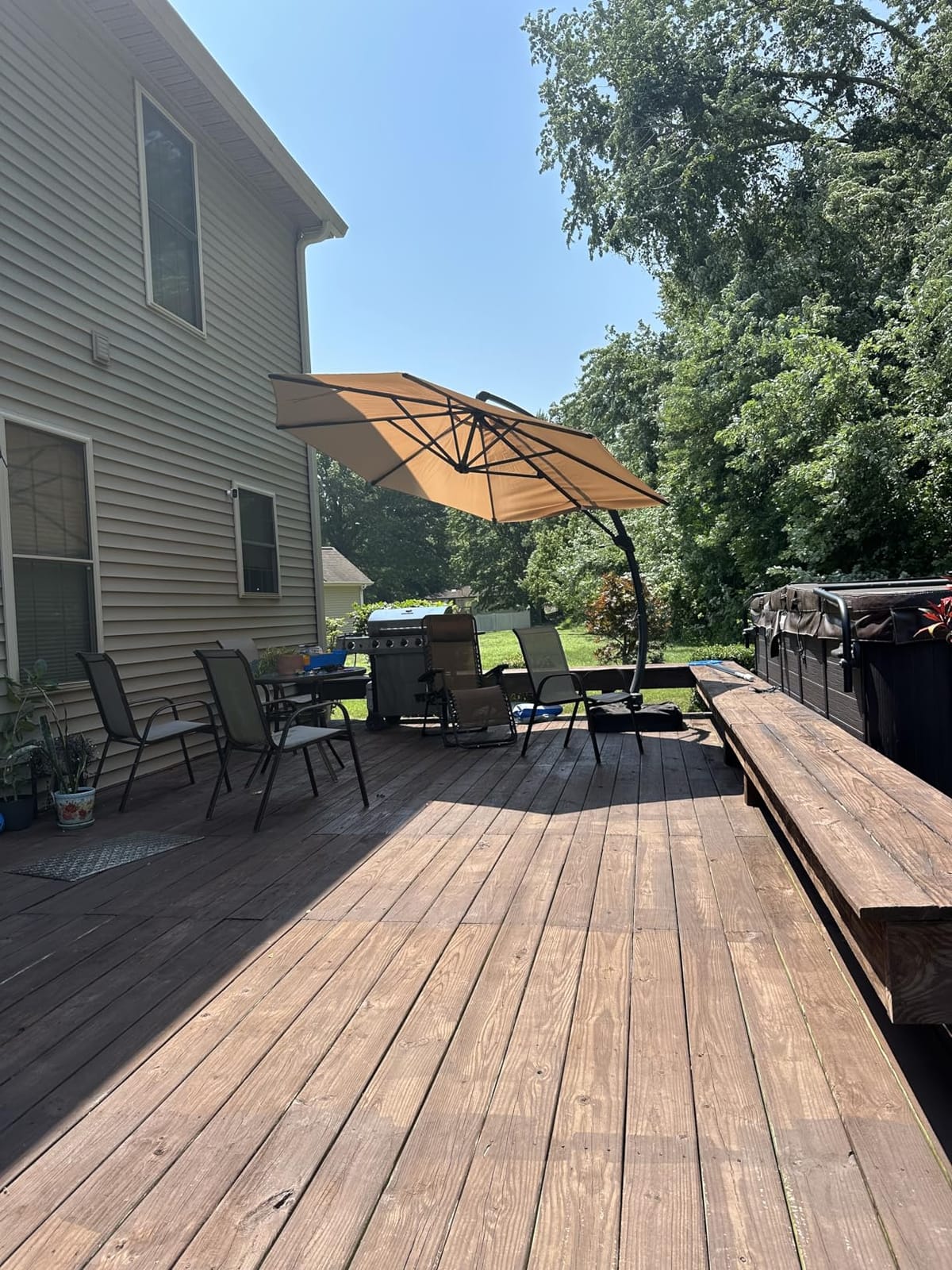 Aoxun 11 FT Cantilever Umbrella, Patio Large Aluminum Offset Umbrella Windproof with 360°Rotation, Heavy Duty Frame for Outdoor, Pool, Deck and Garden | Windproof round outdoor umbrella built with 8 sturdy ribs, perfect for pool, deck and garden outdoor shading customer photo 1
