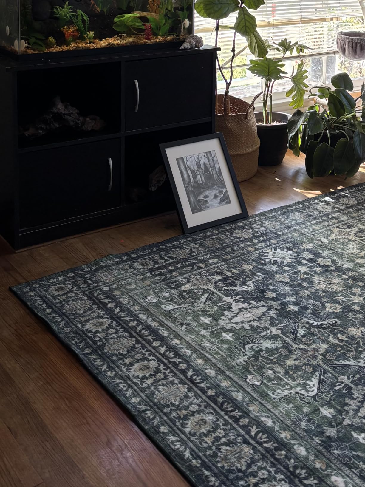 9x12 Area Rugs for Living Room, Green Washable Non-Slip Large Carpet customer photo 2
