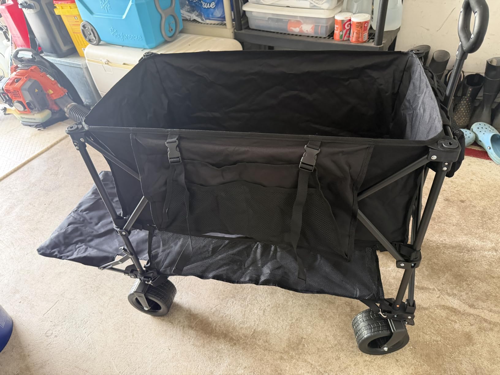 Double Decker Wagon Heavy Duty Collapsible, 600LBS 400L Capacity - Foldable Utility Cart, Big Wheels for Beach, Outdoor, Camping & Gardening, Durable Steel Frame customer photo 1