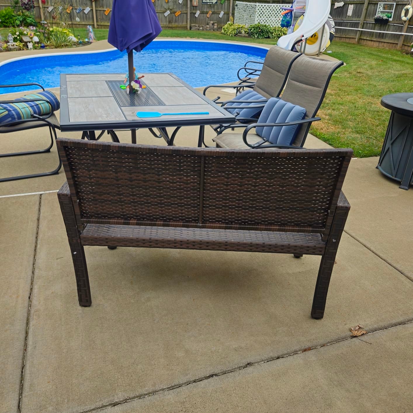 Best Choice Products Outdoor Bench 2-Person Wicker Garden Patio Benches Seating Furniture for Backyard, Porch w/Seat Cushion, 700lb Capacity - White Sand/Taupe customer photo 1