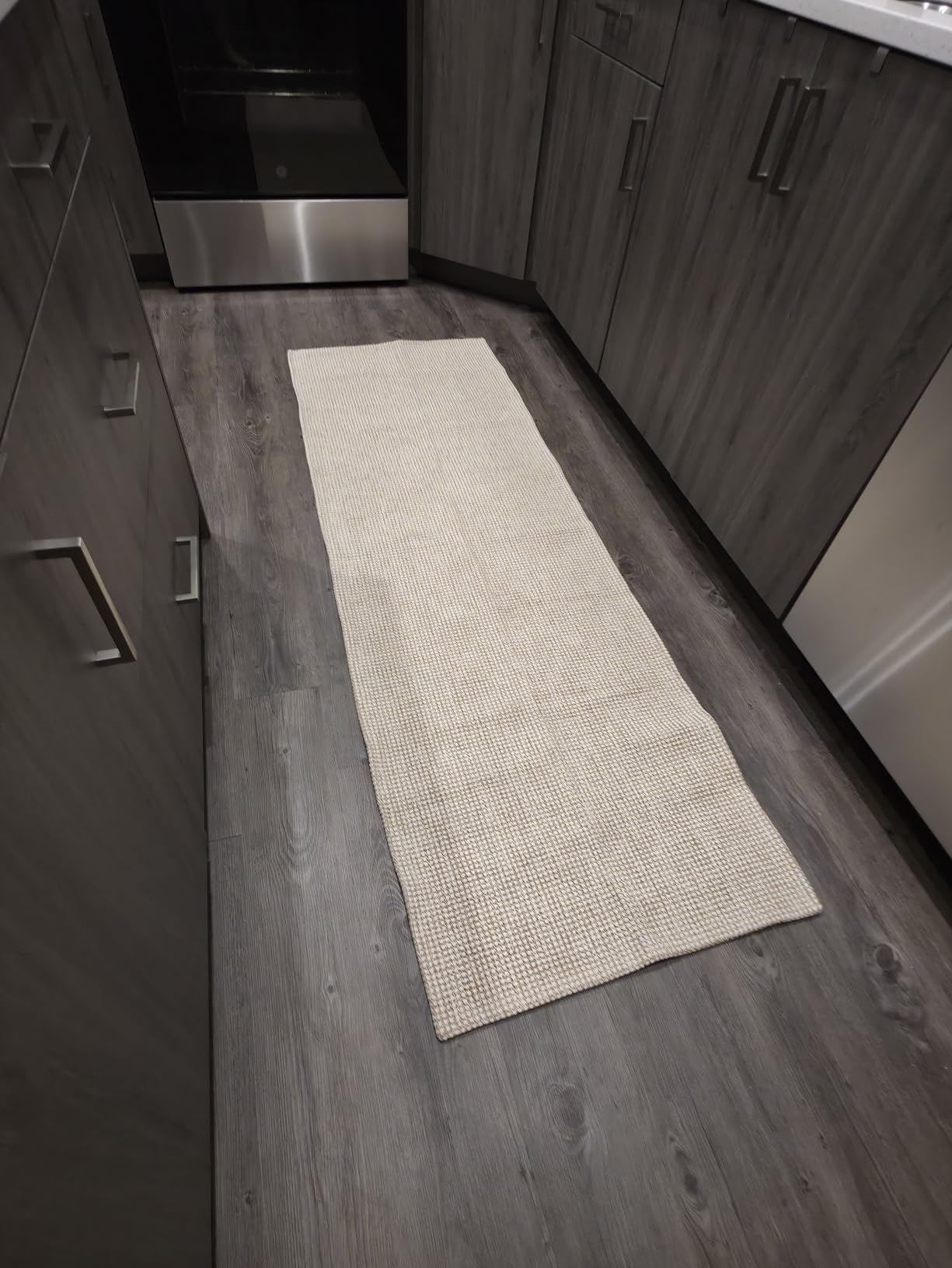 KOZYFLY Runners for Hallways 2x6 ft Washable Kitchen Runner Non Slip Rubber Backed Hall Runners Cotton Entryway Runner Rugs for Indoor Backdoor Bedroom Kitchen, Ivory Beige customer photo 1