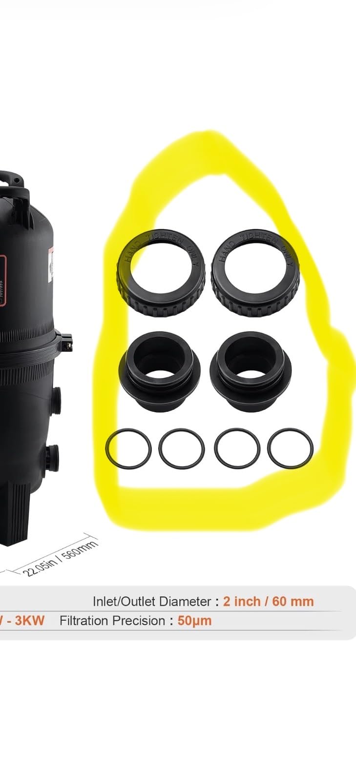 VEVOR 2026 Pro Pool Cartridge Filter System 100 Sq.Ft, Pool Filter for Inground & Above Ground Pools, Compatible W/Pumps 1/2HP~1HP | Up to 6142 GPH Max Flow, Pool Filters for Pools Up to 23775 Gallons customer photo 1