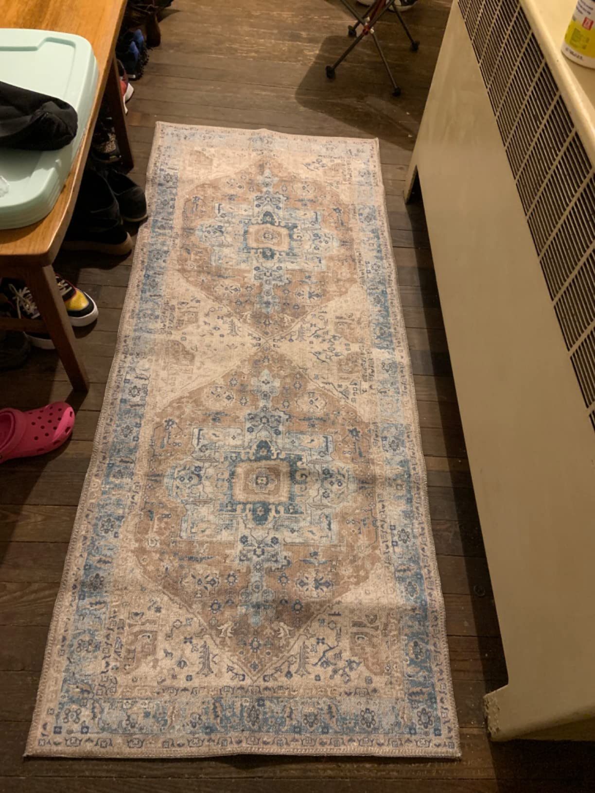 GLN Rugs Vintage - Knidos - Machine Washable Area Rug, Oriental Washable, Non Slip, Low Pile Chenille Area Rug, Living Room, Bedroom, Kitchen Rug - Easy Clean (5'x7' Multi/Cream) customer photo 1