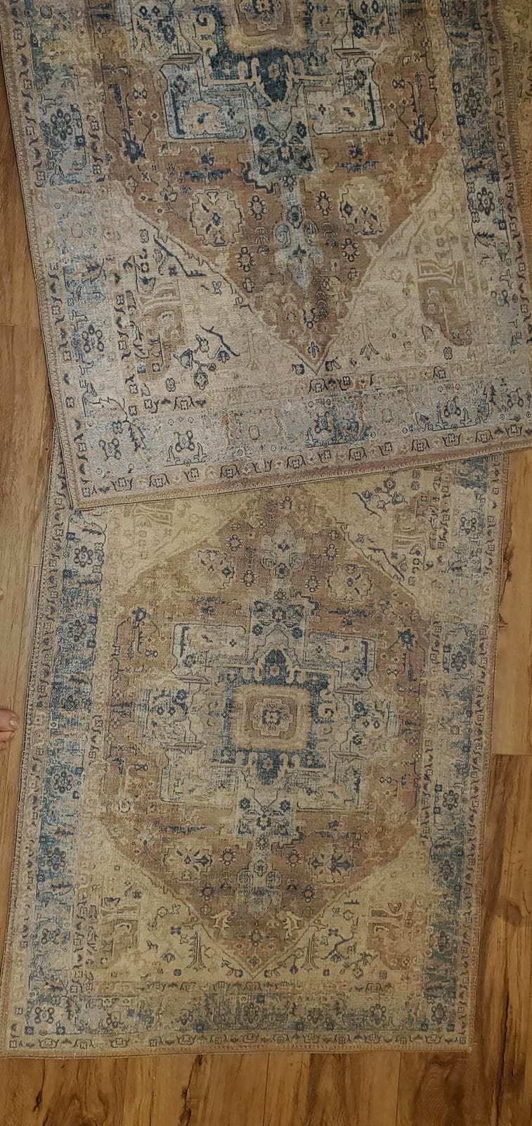 GLN Rugs Vintage - Knidos - Machine Washable Area Rug, Oriental Washable, Non Slip, Low Pile Chenille Area Rug, Living Room, Bedroom, Kitchen Rug - Easy Clean (5'x7' Multi/Cream) customer photo 2