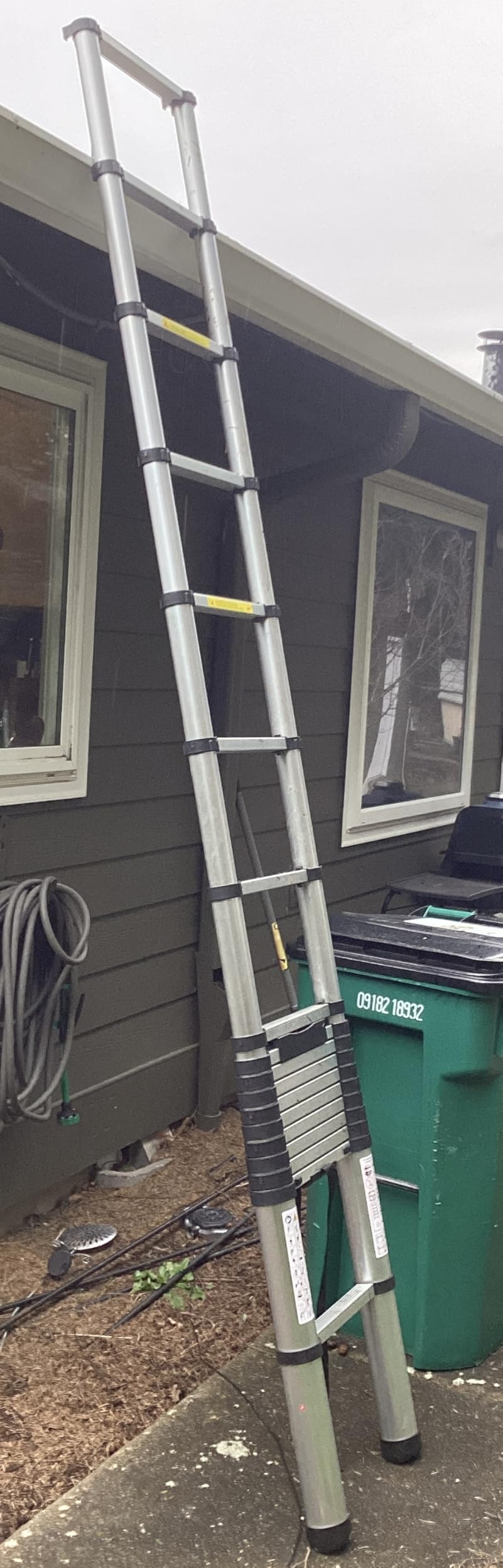 12.5FT Telescoping Ladder, 330lb Capacity Aluminum Heavy-Duty | Extension Ladder with Anti-Slip Steps for Secure Attic Access, Roof, and Home Renovation Projects customer photo 2