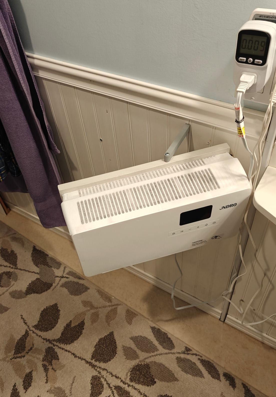 JNDRO Wall-Mounted Space Heater with Thermostat and Remote Control customer photo 2
