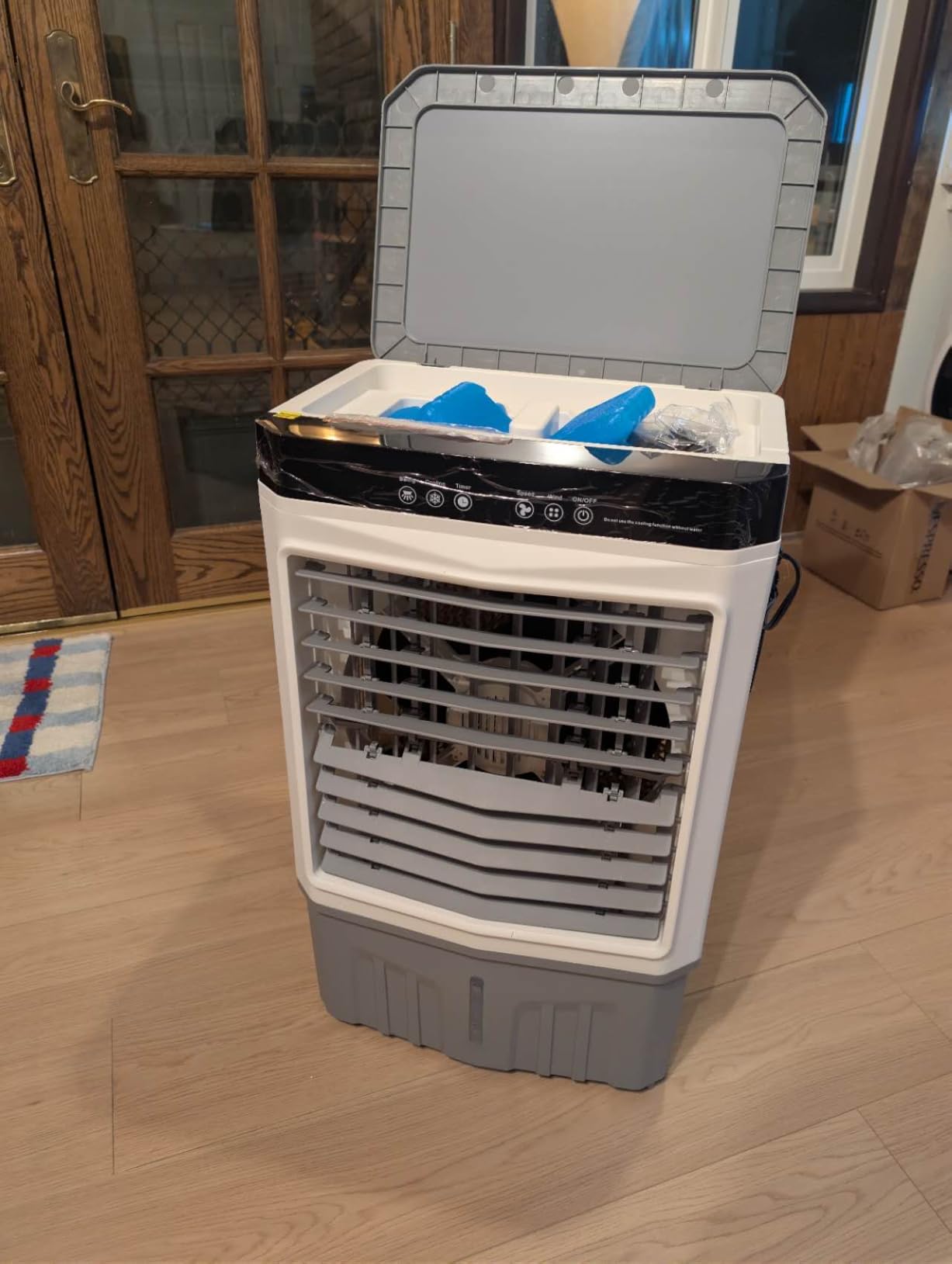 VCJ 1800 CFM Evaporative Air Cooler with Remote, 5.3 Gal Portable Swamp Cooler with 12H Timer, 3 Speeds, Rolling Casters, Portable Air Cooler for Indoor Outdoor Garage Bedroom customer photo 1