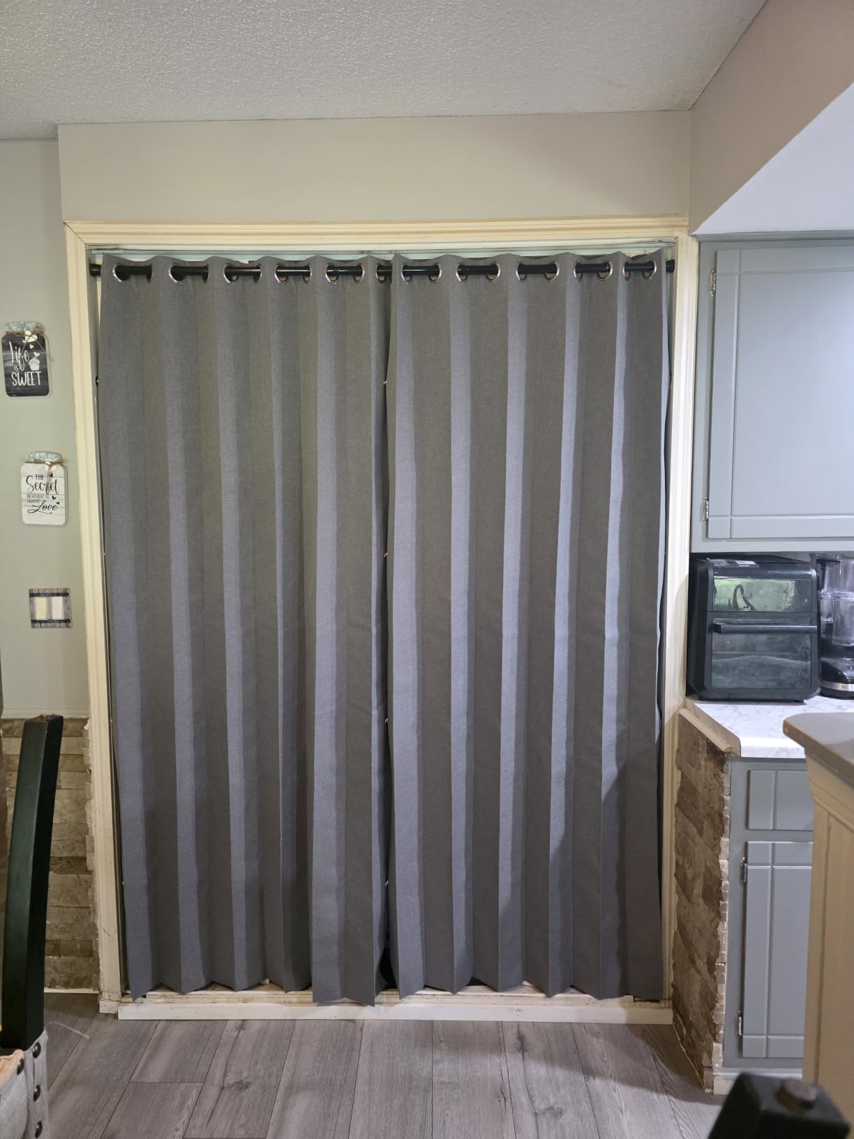 Interiors Vertical Shades, Fabric Shades for Sliding Glass Doors, Patio Doors & Large Windows for Home or Office, 1 Panel, W100 x L84, Grey customer photo 2