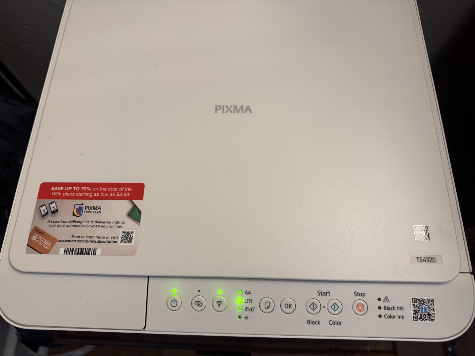 Canon PIXMA TS4320 – Wireless Color Inkjet Printer with Print, Copy, Scan customer photo 1