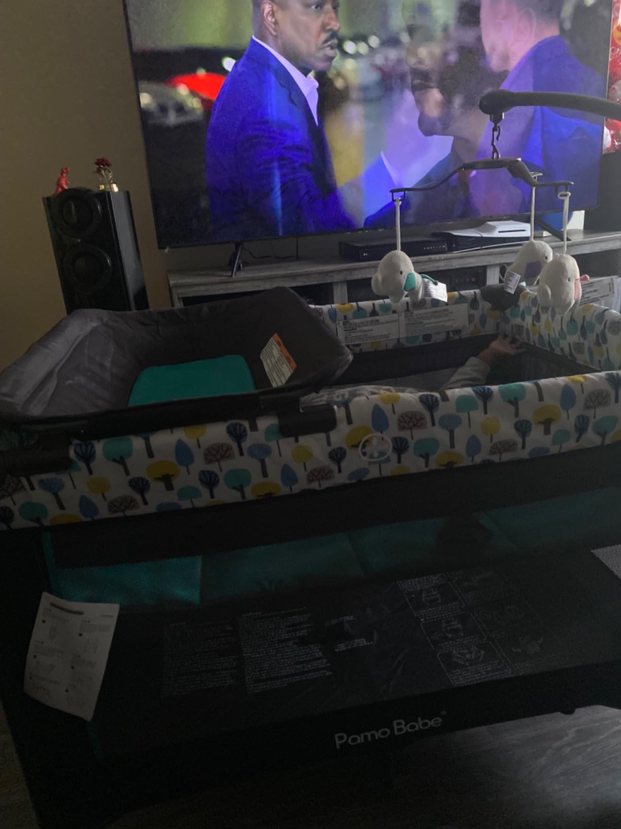 Pamo Babe Pack and Play with Bassinet Magic Fold Playard, 1 Step Set, Foldable Playpen with Changing Table, Grey customer photo 1