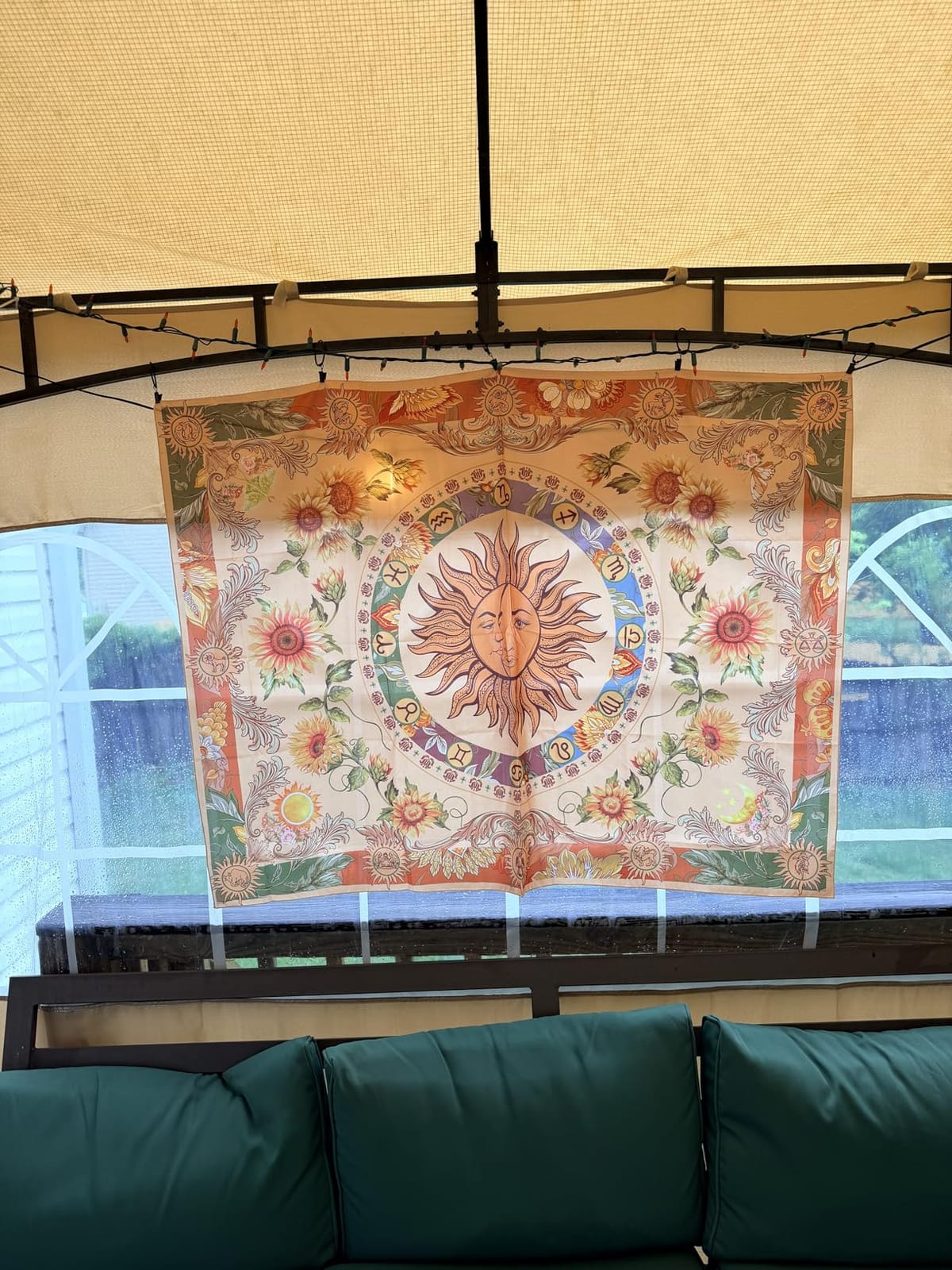 Accnicc Vintage Sun and Moon Tapestry Boho Hippie Floral Wall Tapestry for Bedroom Aesthetic Brown Celestial Spiritual Botanical Plant Small Tapestries Wall Hanging for Living Room Dorm 48 x 36 Inch customer photo 2