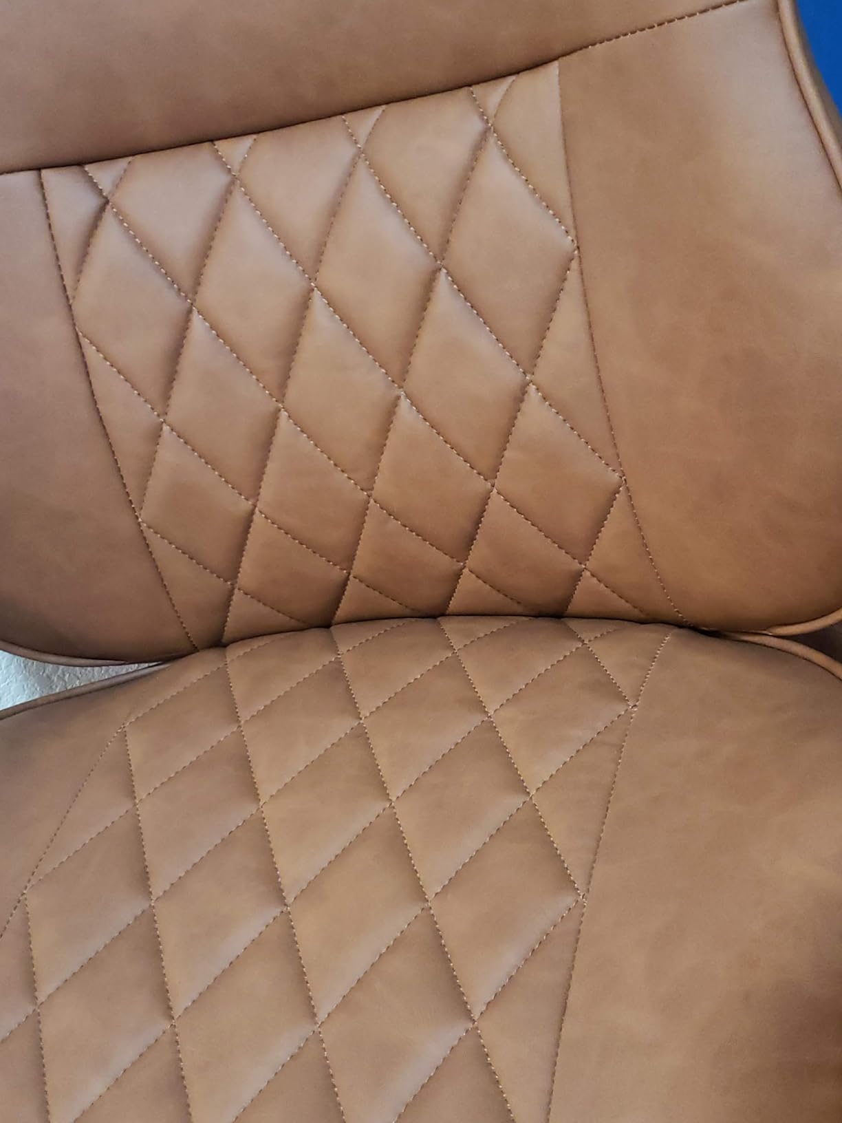 BEWISHOME Brown Leather Office Chair with Quiet Rubber Wheels customer photo 1