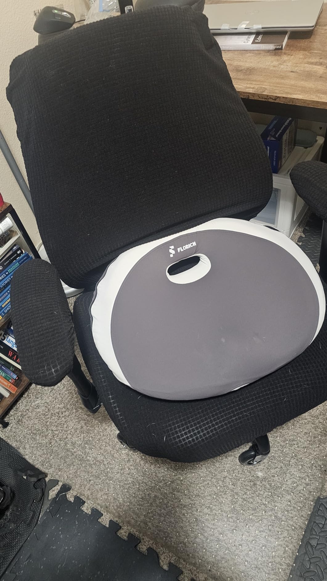 BEWISHOME Office Chair with Rubber Wheels, Big and Tall Office Chair, Ergonomic Office Chairs, Executive Desk Chair, Black PU Leather Computer Comfy Chairs with Lumbar Support, Adjustable Armrests customer photo 1