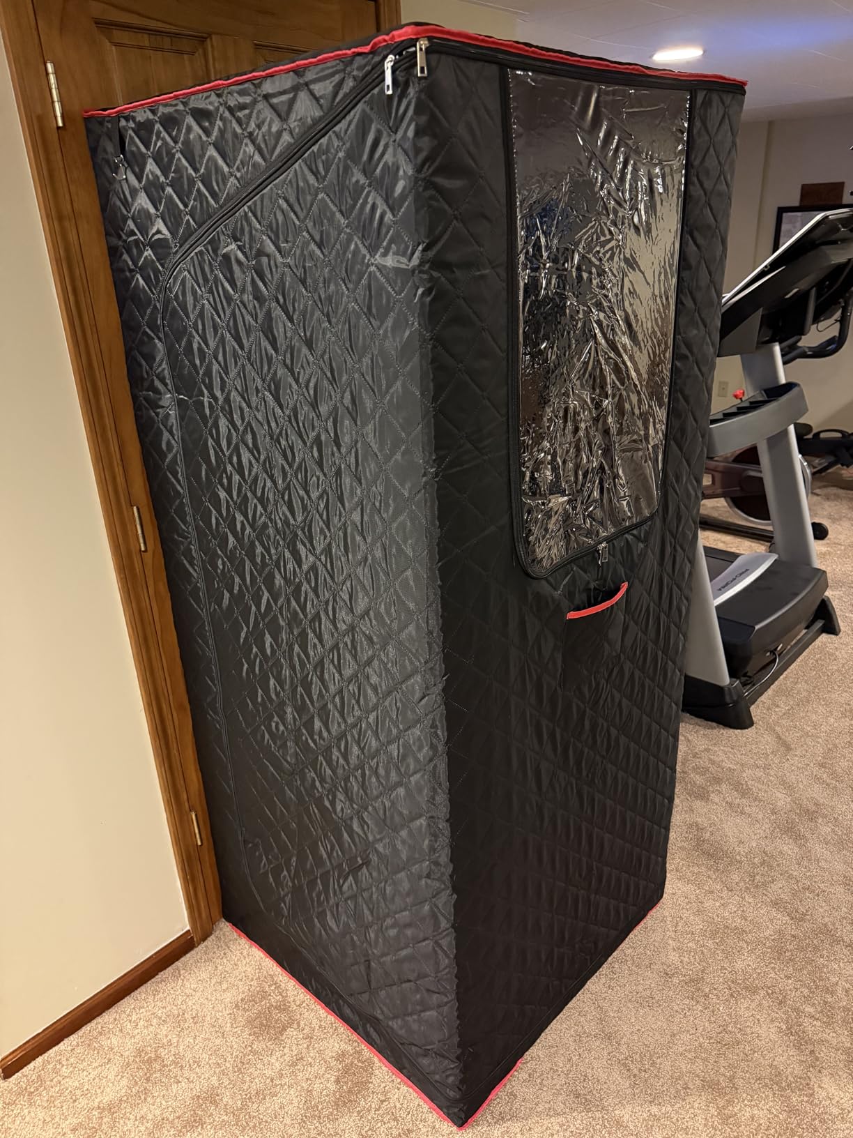 Manastin Upgraded Portable Steam Sauna for Home, Jet Black | Sauna Tent with 3L/1200W Steamer, XL Foldable and Remote Control, 99-Min Timer & 15 Power Levels, 2.6' x 2.6' x 5.9' customer photo 1