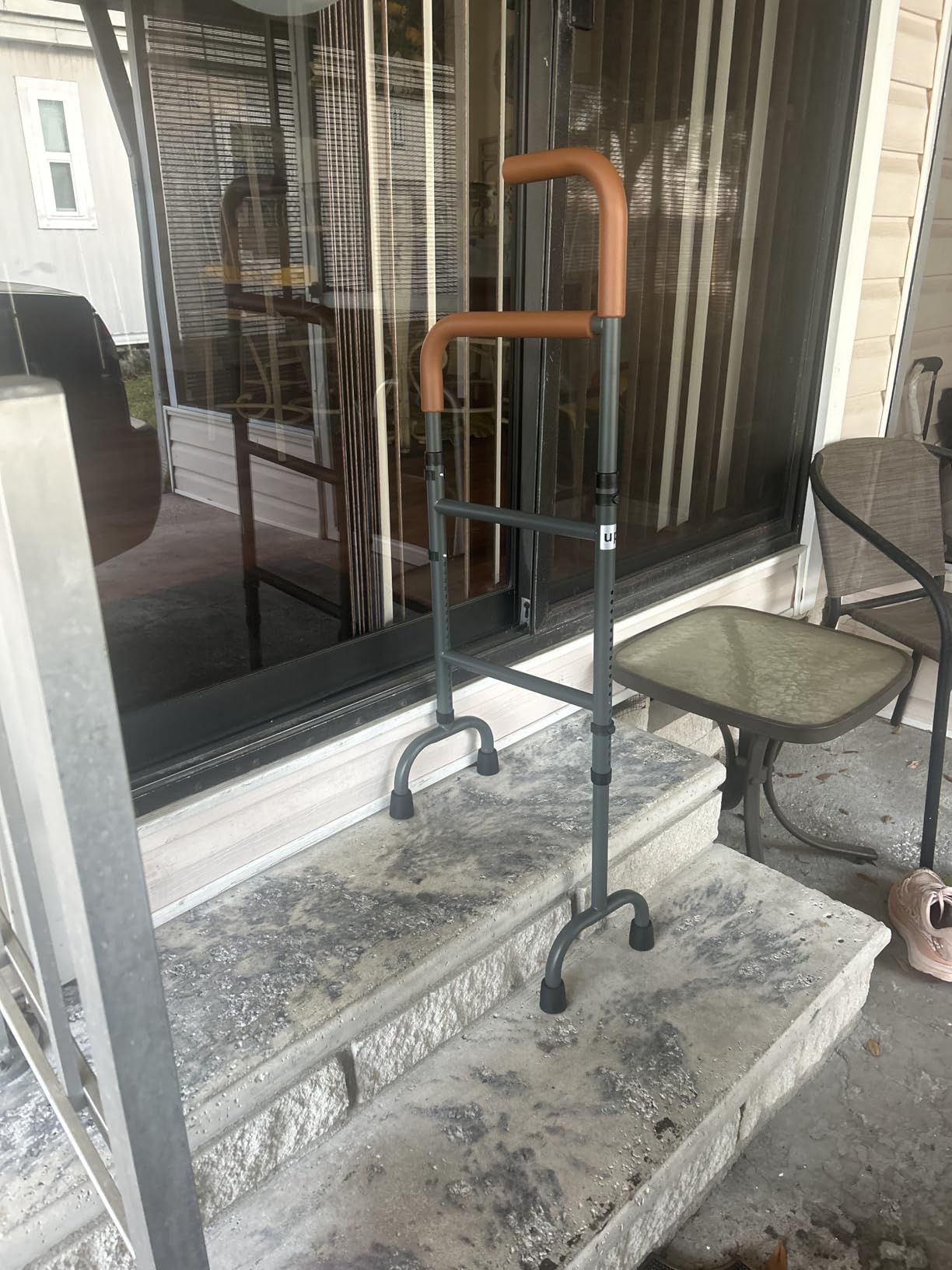 20-Level Adjustable Stair Climbing Assist Cane & Elderly Stair Lift Assist with Anti-Slip Handle & Stabilizing Feet, Standard Steps-Patent Pending (grey) customer photo 1