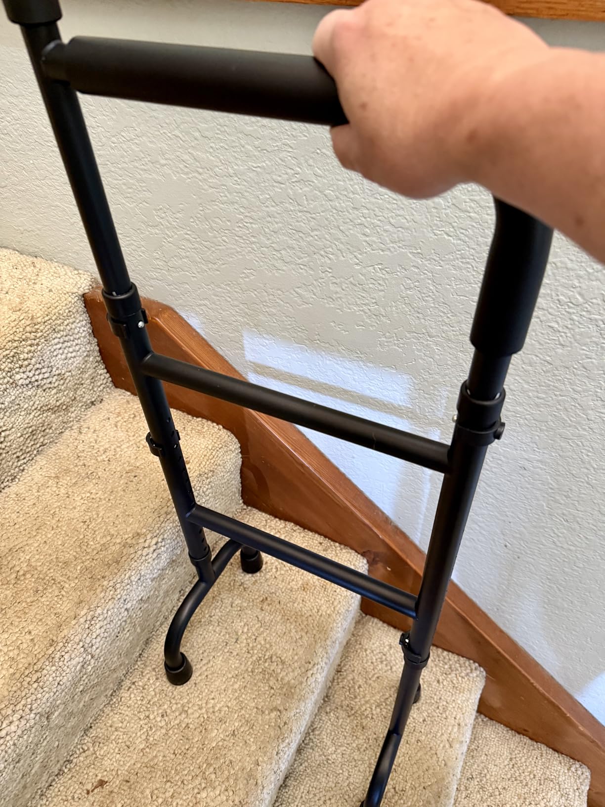 20-Level Adjustable Stair Climbing Assist Cane & Elderly Stair Lift Assist with Anti-Slip Handle & Stabilizing Feet, Standard Steps-Patent Pending (grey) customer photo 2