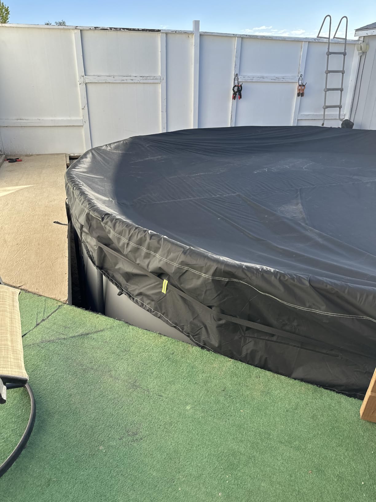 UIRWAY 500D 12x24FT Winter Pool Cover Rectangular Heavy Duty Thick Fabric customer photo 2