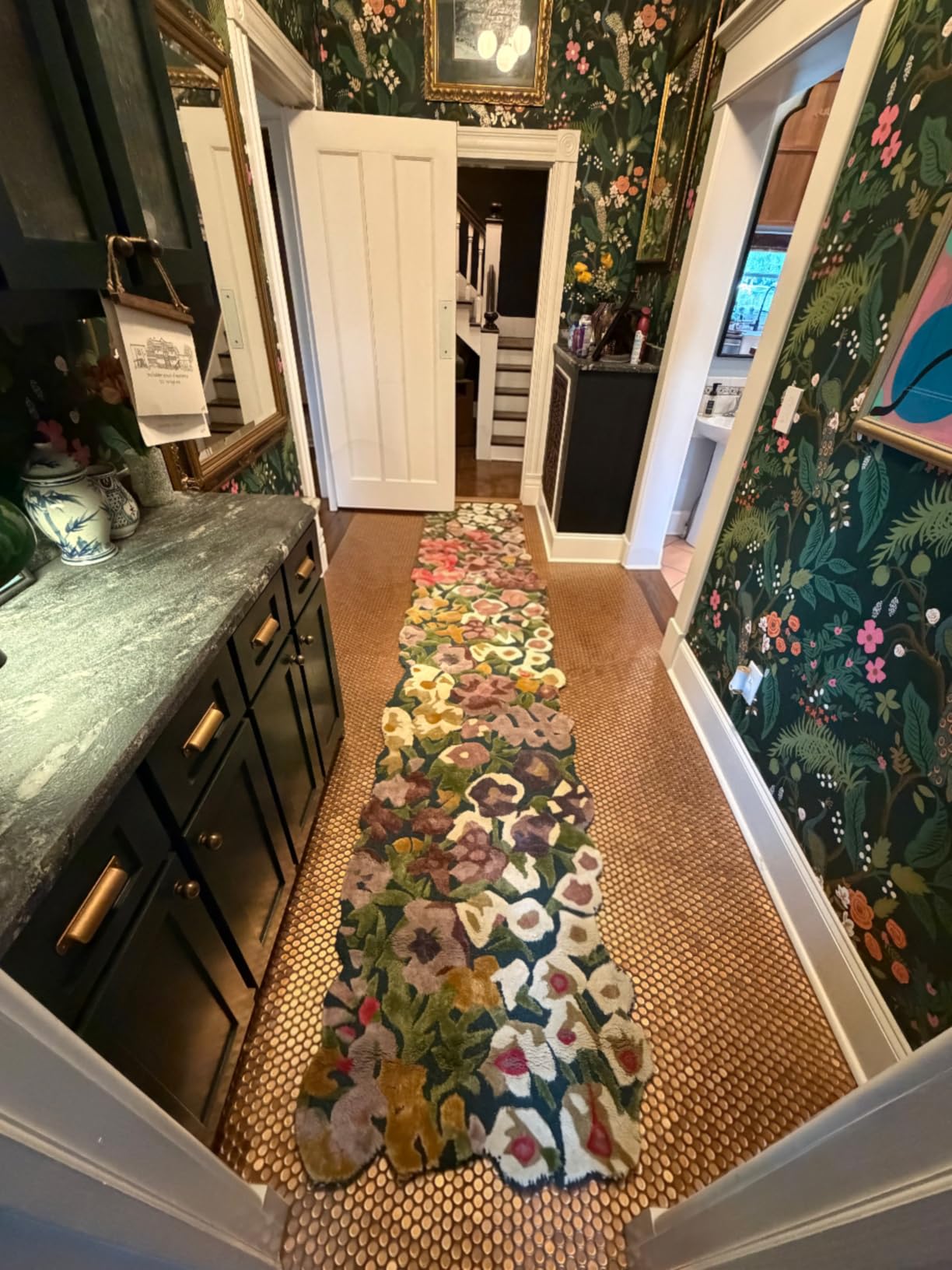 Handmade Colorful Floral Silk & Wool Area Rug | Spring Garden Overflows The Frame | Unique Irregular Shape Flower Carpet | Perfect for Living Room, Bedroom & Kids Room Decor (Multi A, 2.6' x 8') customer photo 1