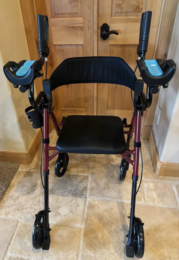 VOCIC Z22 Upright Walkers for Seniors with Seat, GelSoft Stand Up Walker customer photo 1