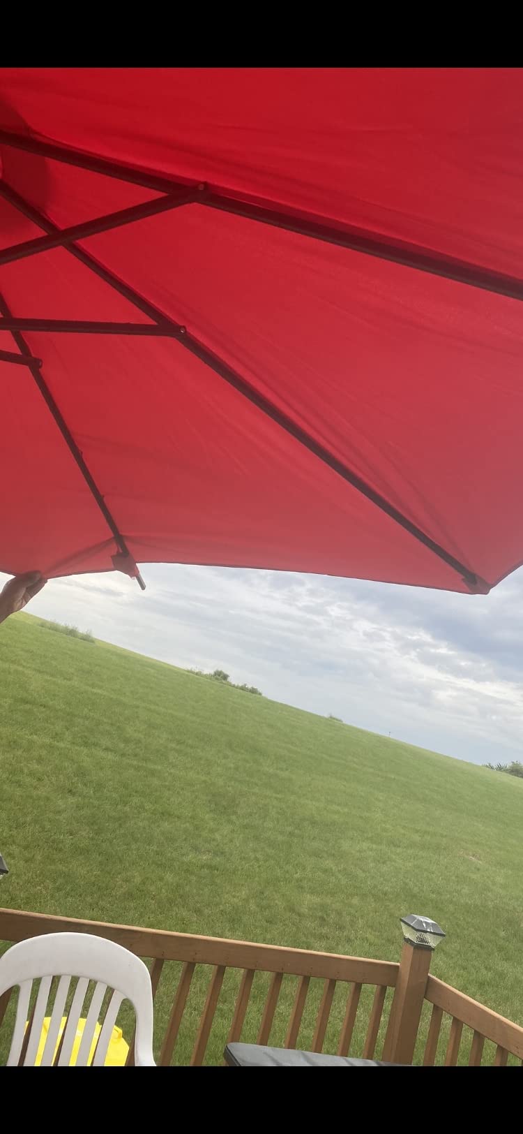 Greesum 10FT Cantilever Offset Patio Umbrella, Outdoor Umbrella for Yard, Market, Heavy-Duty Waterproof Pool Umbrella with 6 Sturdy Ribs, UV Protection for Beach, Deck, Garden, Backyard customer photo 1
