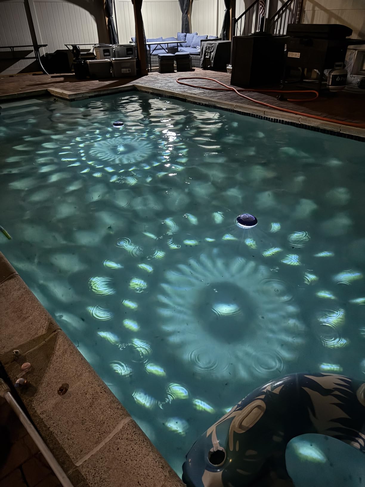 FirstE Floating Pool Lights Solar Powered 2PK, 7.6 Inch RGB Color Changing Solar Pool Lights that Float with Up and Down Dynamic Lighting for Pool Party Decor customer photo 2