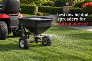 best tow behind spreaders for riding mowers