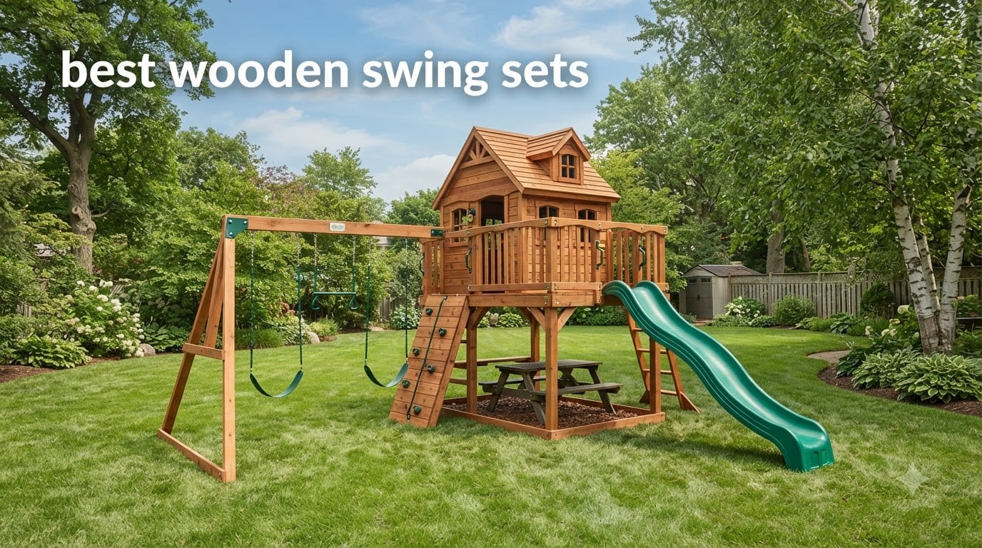 best wooden swing sets