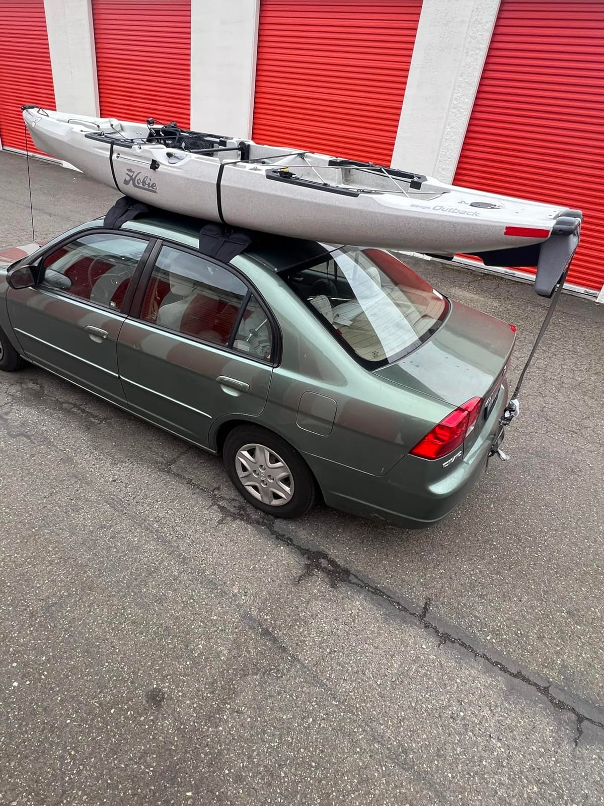 Universal Inflatable Soft Roof Rack Bars (Pair); Tie-Downs and Bow and Stern Lines Included; Carrier for Kayaks, Canoes, Surfboards and SUPs; Fits Cars and SUVs customer photo 2