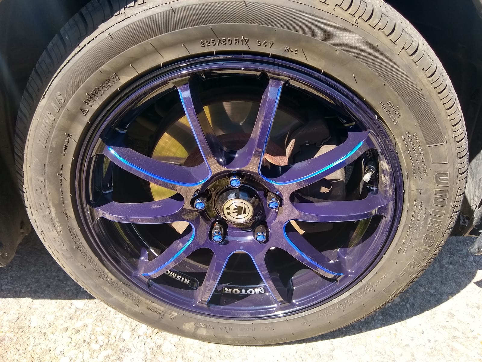 Konig Illusion Black Ball Cut Blue Wheel (17x7
