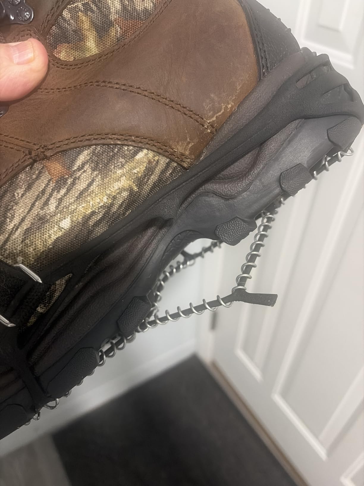 Yaktrax Pro Traction Cleats - 360-Degree Grip on Snow, Ice, & Multi-Terrain Surfaces - Elastic Outer Band w/Easy-On/Off Heel Tab & 1.4mm Stainless Steel Coils - Abrasion Resistant - Unisex customer photo 2