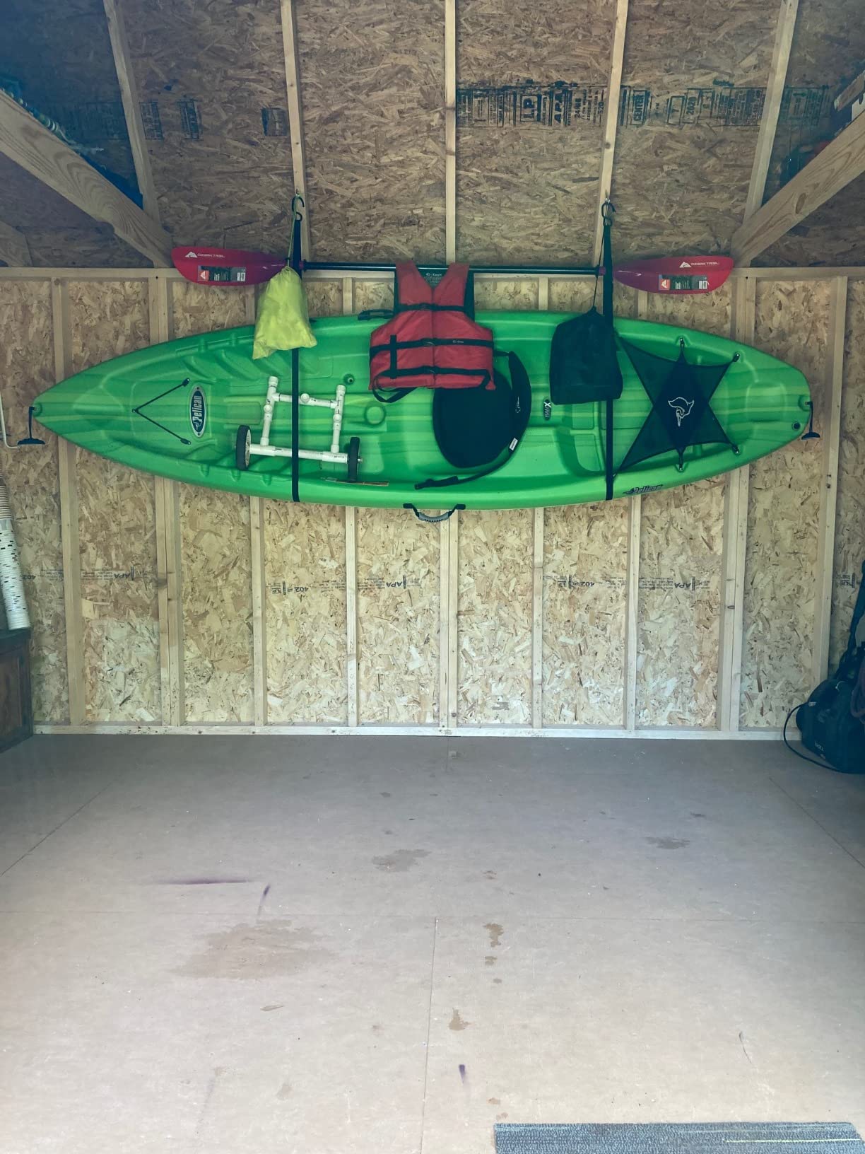Kayak Rack -Capacity Wall or Ceiling Storage Straps for Surfboards, Paddleboards, SUP, or Canoe - Adjustable Kayak Hanger by RAD Sportz customer photo 1