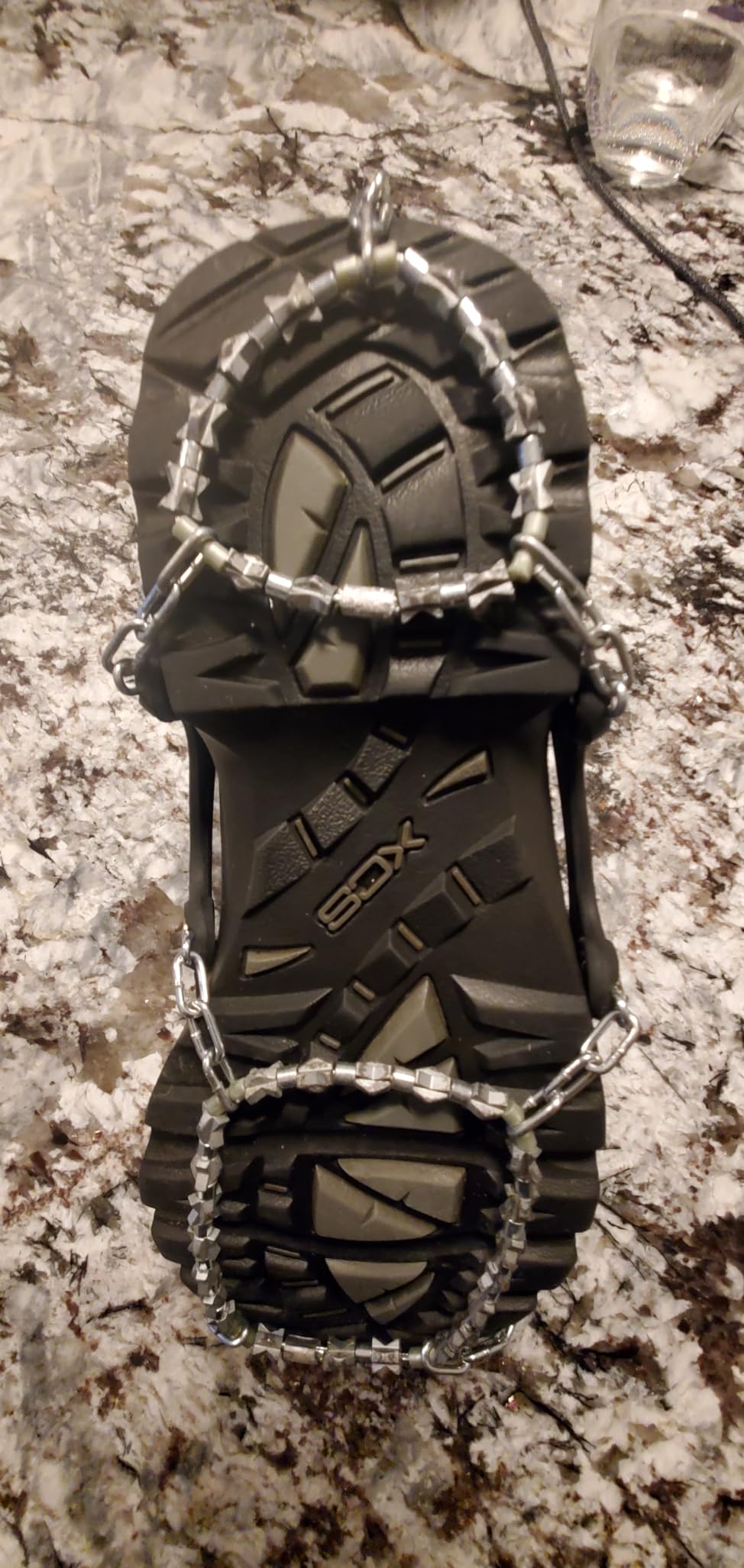 Yaktrax Diamond Grip - Full-Foot Traction on Ice, Snow, & Multi-Terrain Surfaces - Swiveling Diamond Bead Grip Points - Cold-Resistant Easy On/Off Elastic Upper Band customer photo 2