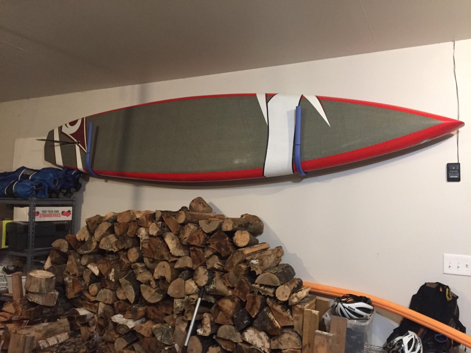 Metal Display Wall Rack Set for SUP Board, Surfboard, Wakeboard, Kiteboard, Snowboard, Longboards, Shortboard Storage Management. customer photo 1