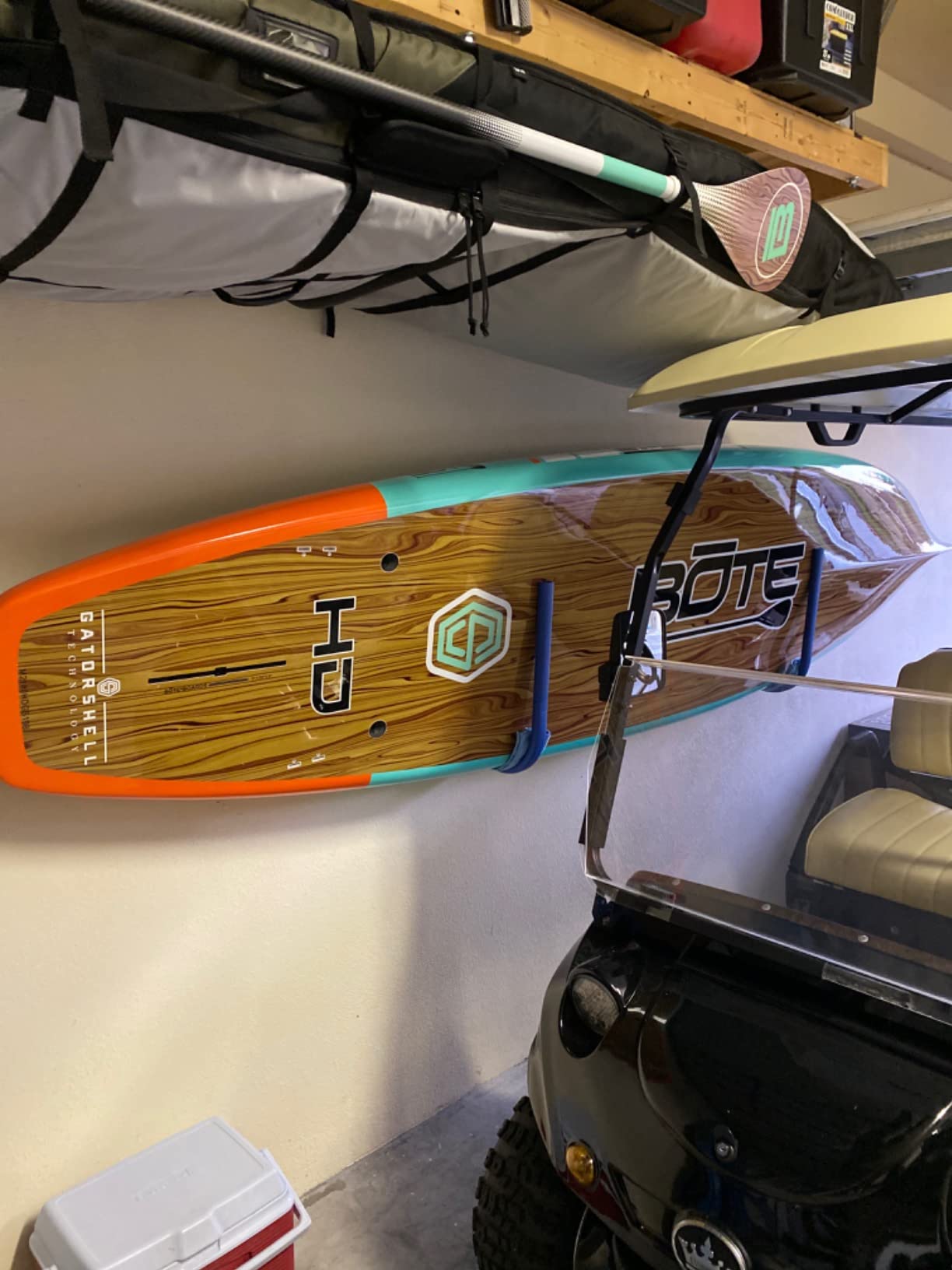Metal Display Wall Rack Set for SUP Board, Surfboard, Wakeboard, Kiteboard, Snowboard, Longboards, Shortboard Storage Management. customer photo 2