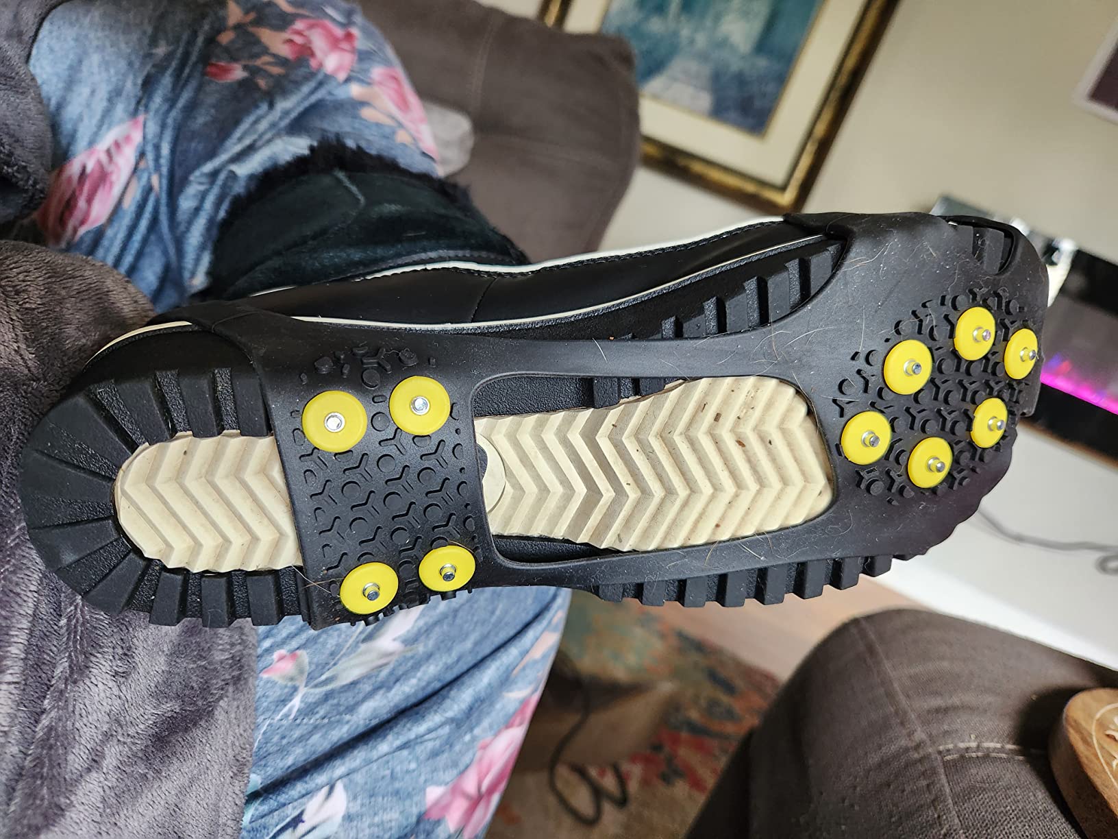 Limm Ice Snow Traction Cleats - Lightweight Crampon Cleats for Walking on Snow & Ice - Anti Slip Grippers Fasten Quickly & Easily Over Footwear - Protable Grips for Shoes and Boots customer photo 1