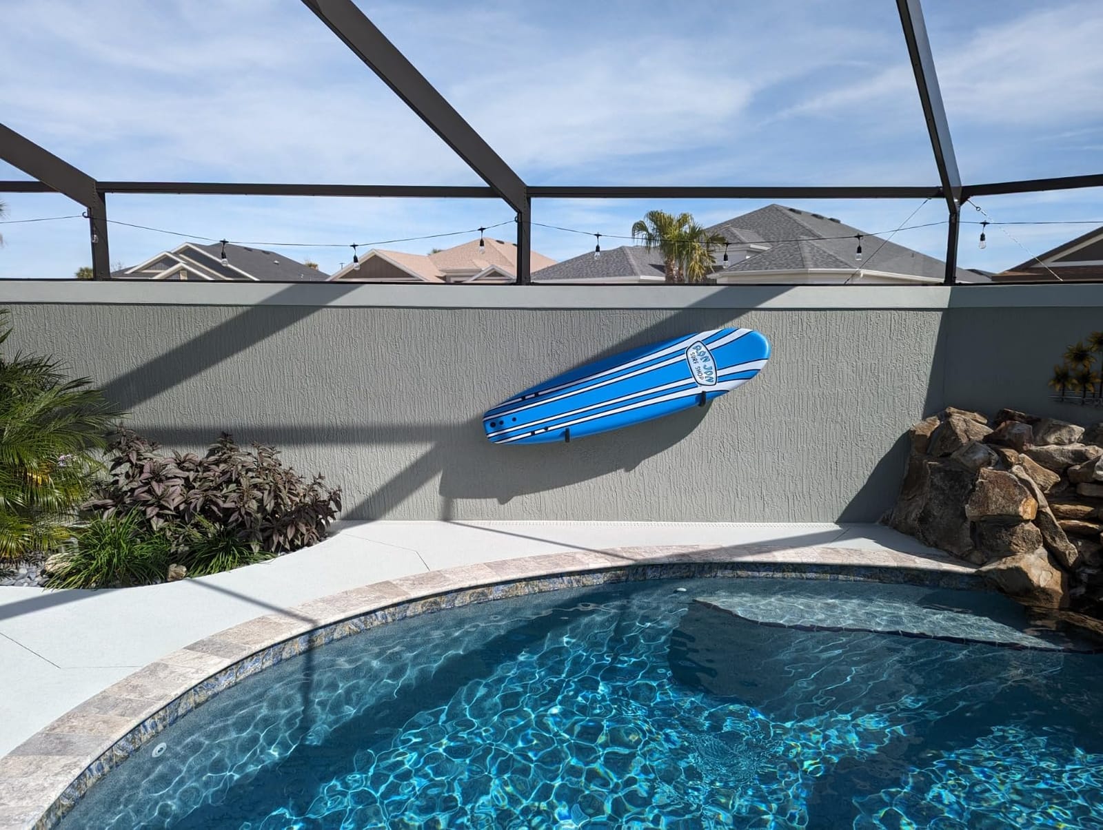 BPS Surfboard Wall Rack (Small) - Marine Grade Stainless Steel Soft Padding - Protection Board's Rail Home Garage - Easy Install Surf Board Wall Rack customer photo 2