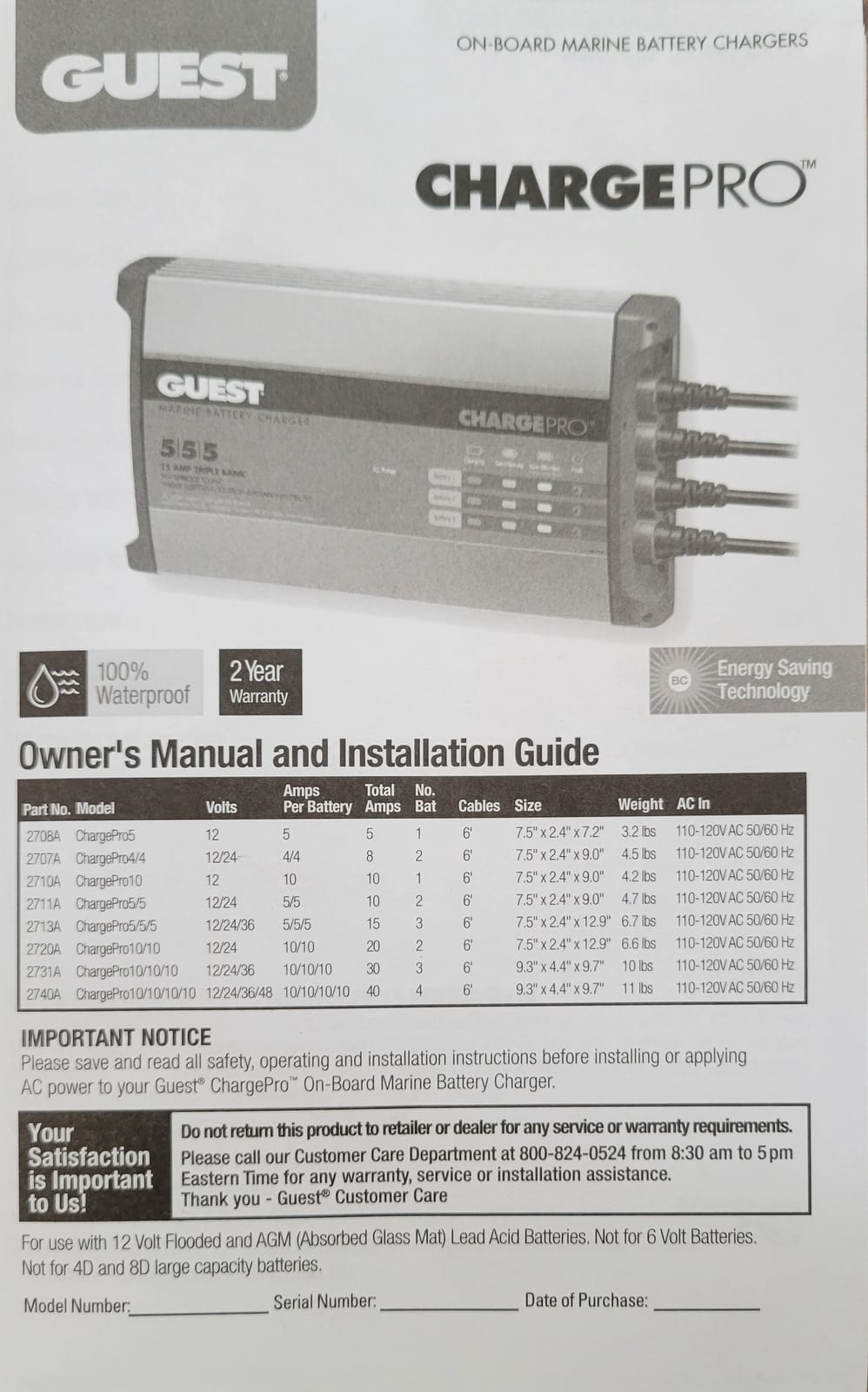 Guest ChargePro 8A 2-Bank Waterproof Onboard Battery Charger customer photo 2