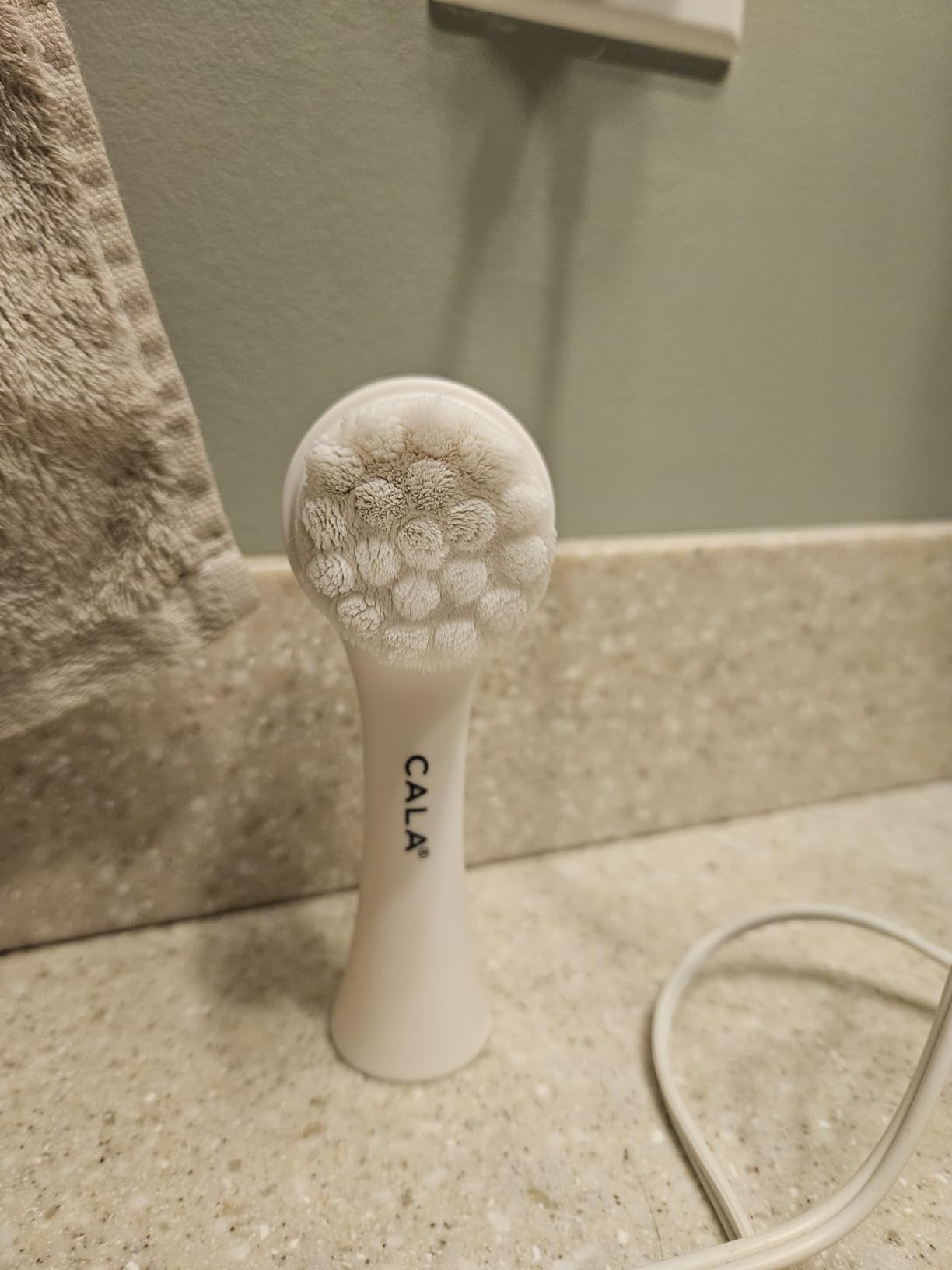 CALA Dual-Action Facial Cleansing Brush (Pink), Superfine Soft Bristles Deep Clean Pores, Removes Oil, Dirt, Long-Wear Makeup + Sunscreen, Water-Resistant for Shower Use customer photo 2