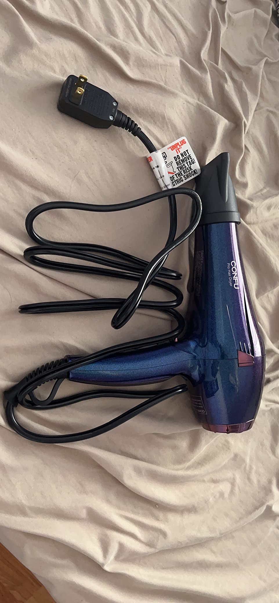 CONFU Hair Dryer Pro, Professional Ionic Salon Blow Dryer with Diffuser for Women and Men, 5X Fast Drying, Powerful and Quiet Hair Blow Dryer for Fast & Easy Styling (1875 Watts) customer photo 2