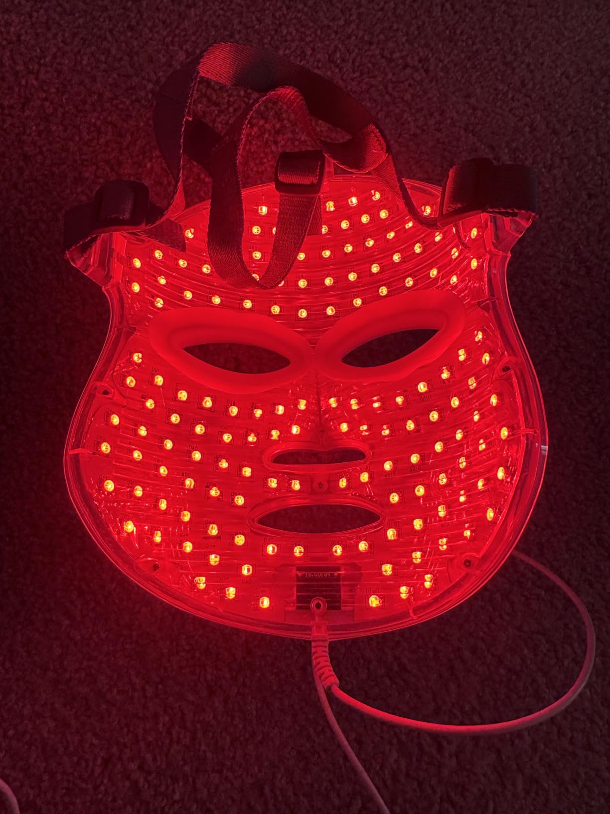 Aphrona FDA cleared LED Facial Mask MOONLIGHT PRO 7 Color Treatment Photon Mask, Red light Blue light for Acne Removal Wrinkle Reduction, led light therapy for face, 450 Powerful LED Chips (White) customer photo 1