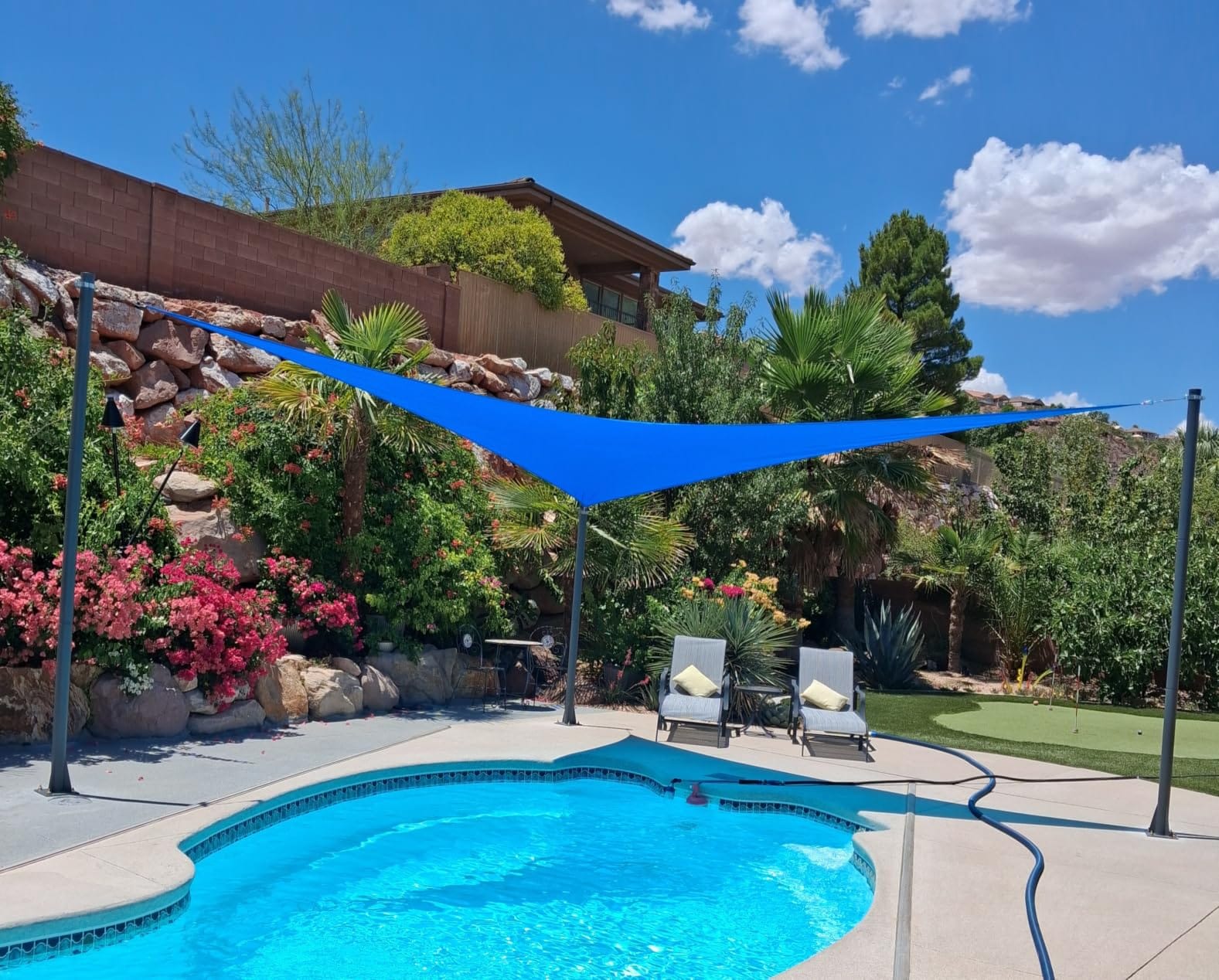AsterOutdoor Sun Shade Sail Rectangle 10' x 13' UV Block Canopy for Patio Backyard Lawn Garden Outdoor Activities, Graphite customer photo 1