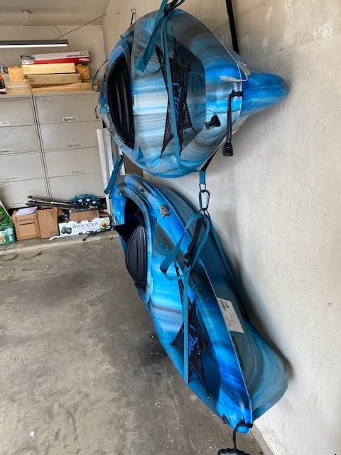 Pelican Double Kayak Storage Strap System - for Indoor and Outdoor Kayak and SUP Paddle Board Hangers - Comes with Paddle Clips - Black/Turquoise customer photo 2