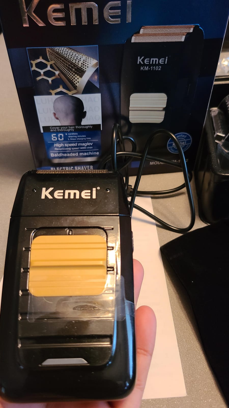 KEMEI Foil Shaver Double Electric Shaver for Men, Professional Electric Razors Head Shaver for Bald Men, Barber Supplies Cordless Rechargeable customer photo 2