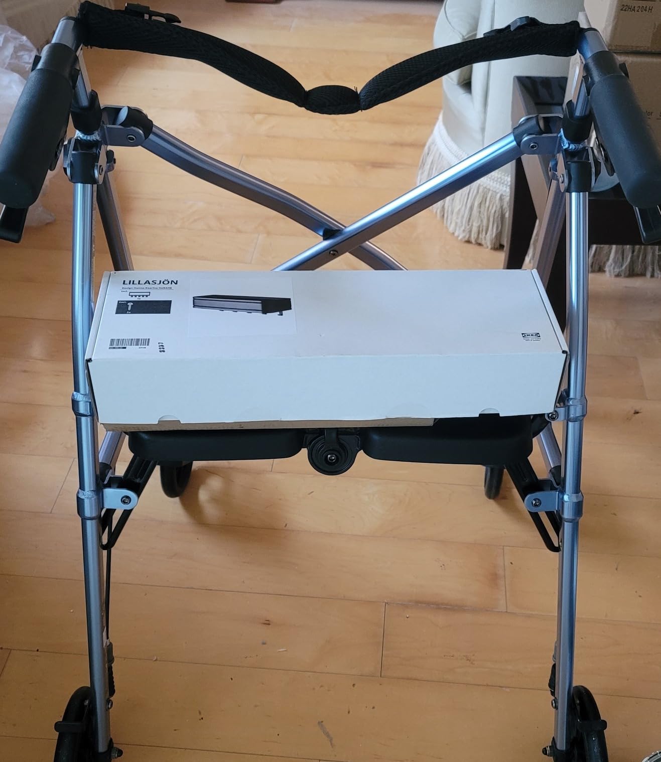 Stander Space Saver Rollator, Lightweight Folding Rolling Walker with Seat for Seniors & Adults, 4-Wheel Mobility Aid with 6-inch Wheels, Locking Brakes & Padded Seat with Backrest, Cobalt Blue customer photo 2