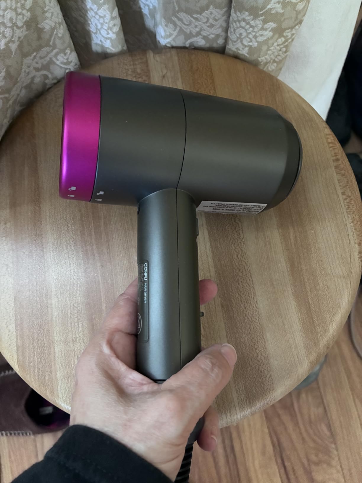 CONFU Ionic Blow Dryer 1600W, Portable Lightweight Fast Drying Negative Ion Hairdryer Blowdryer, 3 Heat Settings & Infinity Speed, with Diffuser and Concentrator Nozzle for Home & Travel customer photo 2